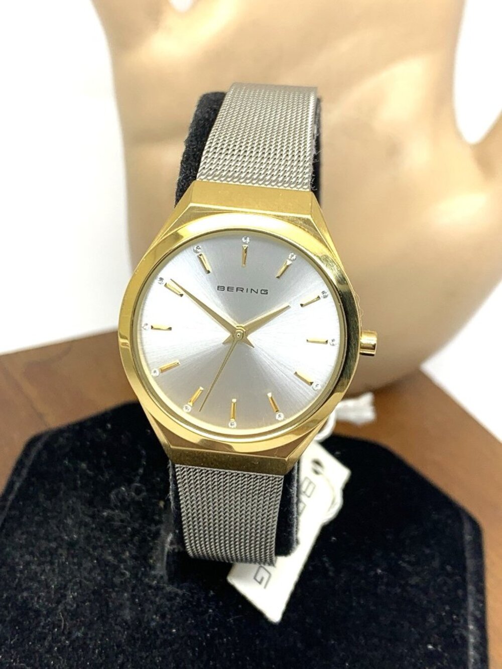 Bering Women's Watch 18729-010 Quartz Silver Dial Two Tone Mesh Stainless Steel